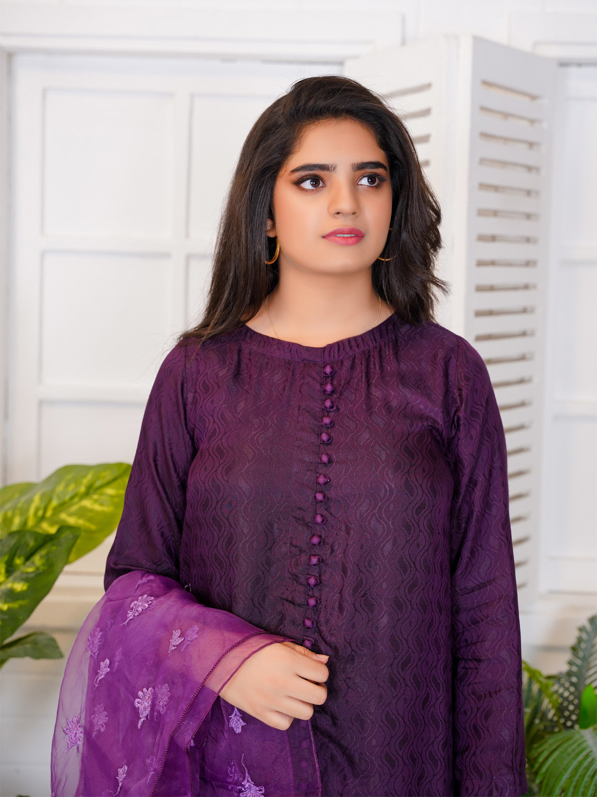 Elegant purple long shirt - a top women's choice." LTL 7862229