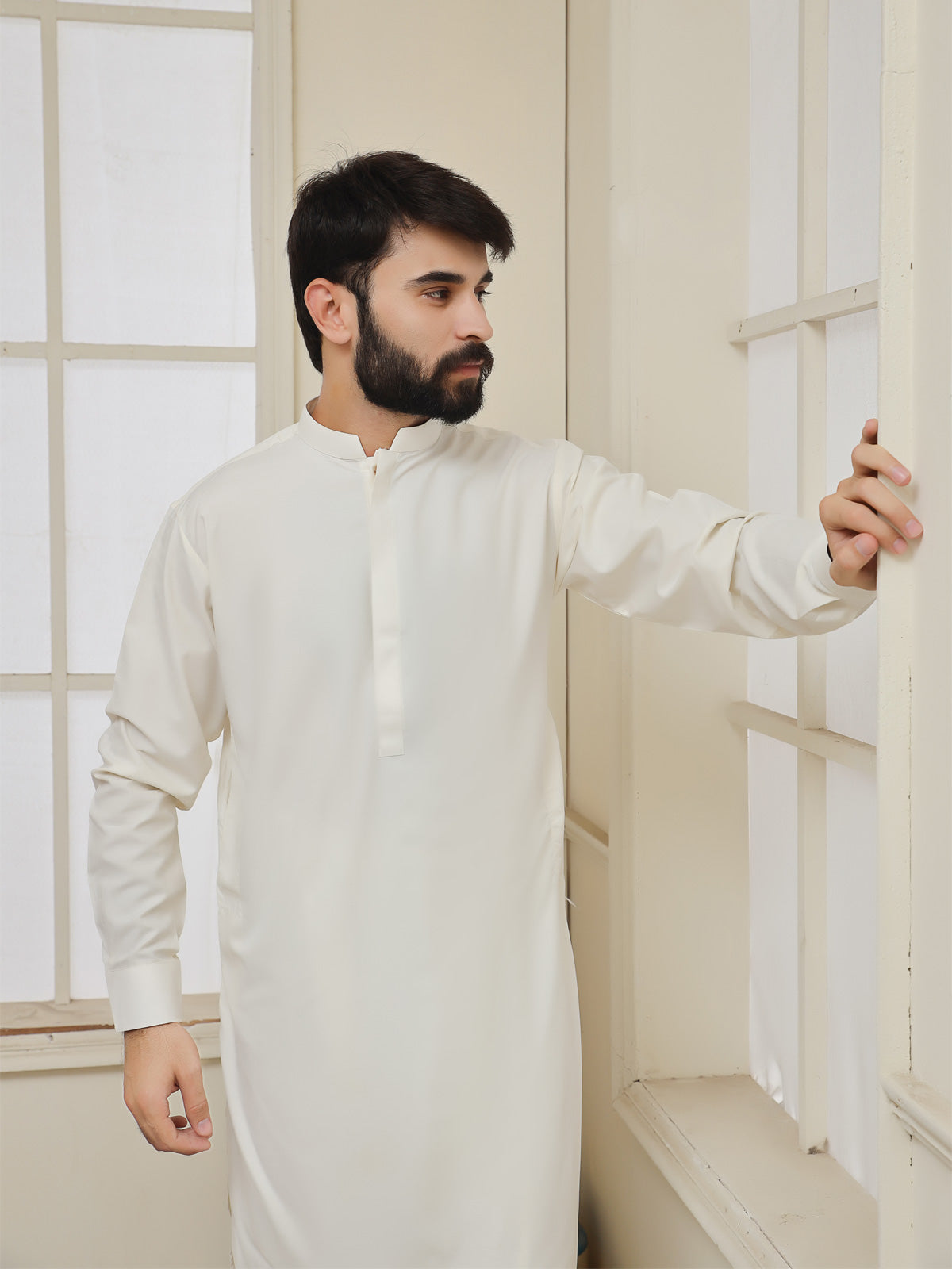Simplicity Meets Elegance: Off-White Shalwar Kameez Collection - 7862311