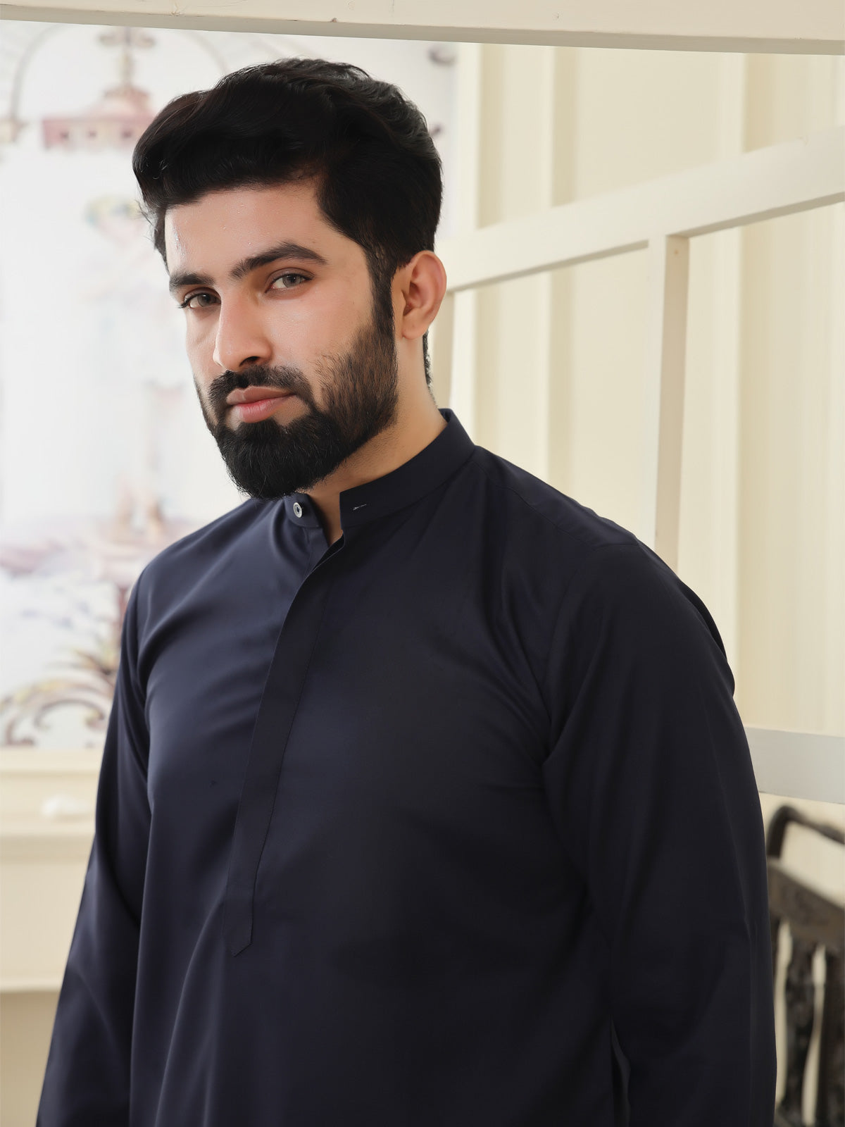Casual Men's Shalwar Kameez Navy Blue-SW7862222