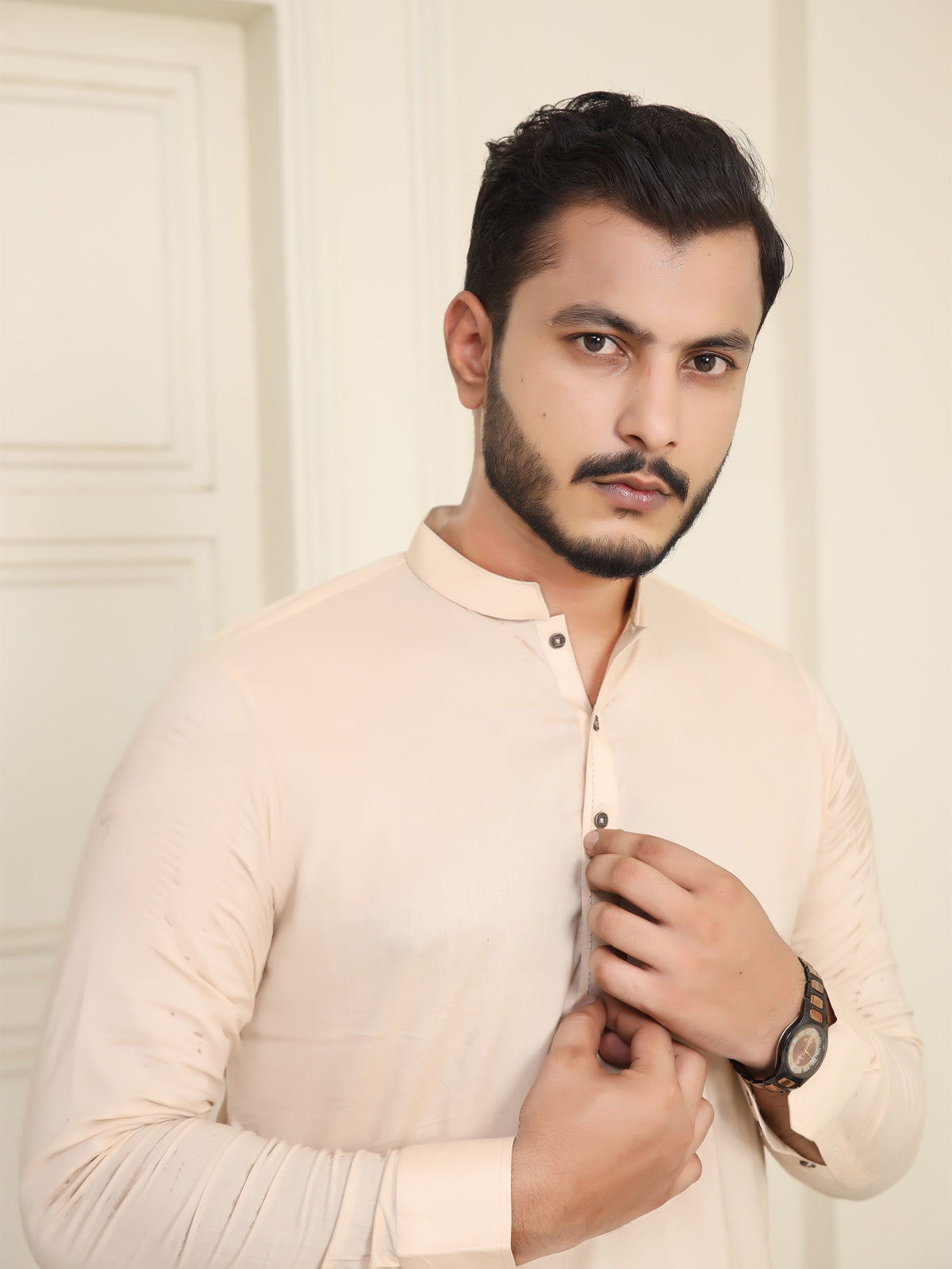 Style & Comfort: Fine Cotton Men's Shalwar Kameez Collection -SWN7862336