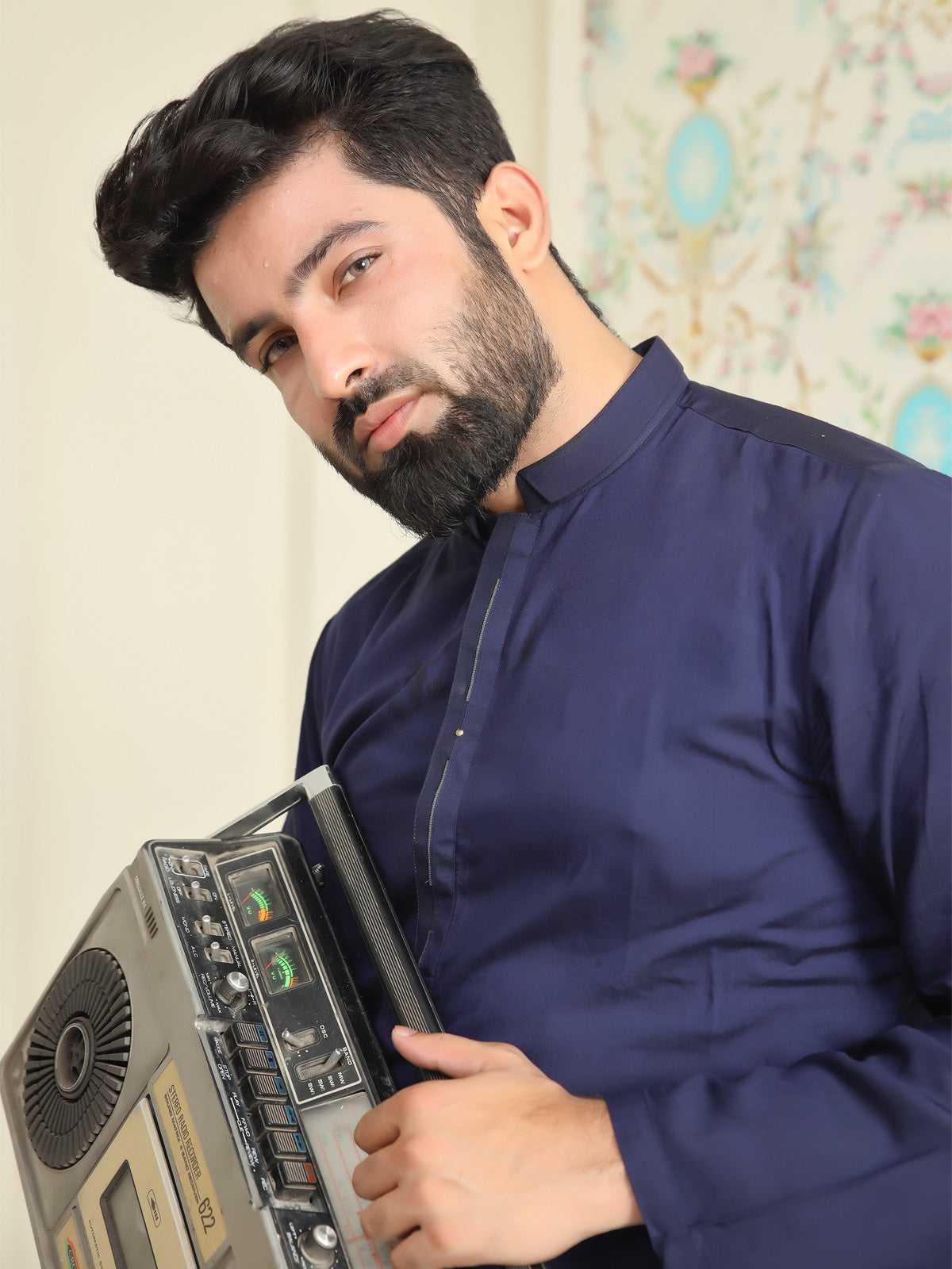 Elegant Men's Suit Navy Blue Shalwar Kameez Collection - 7862316
