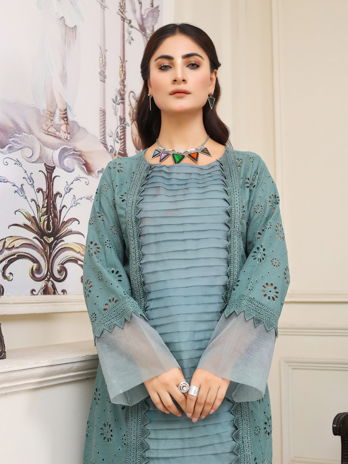 Elegant dull green long shirts - a style statement- LTL 7862241