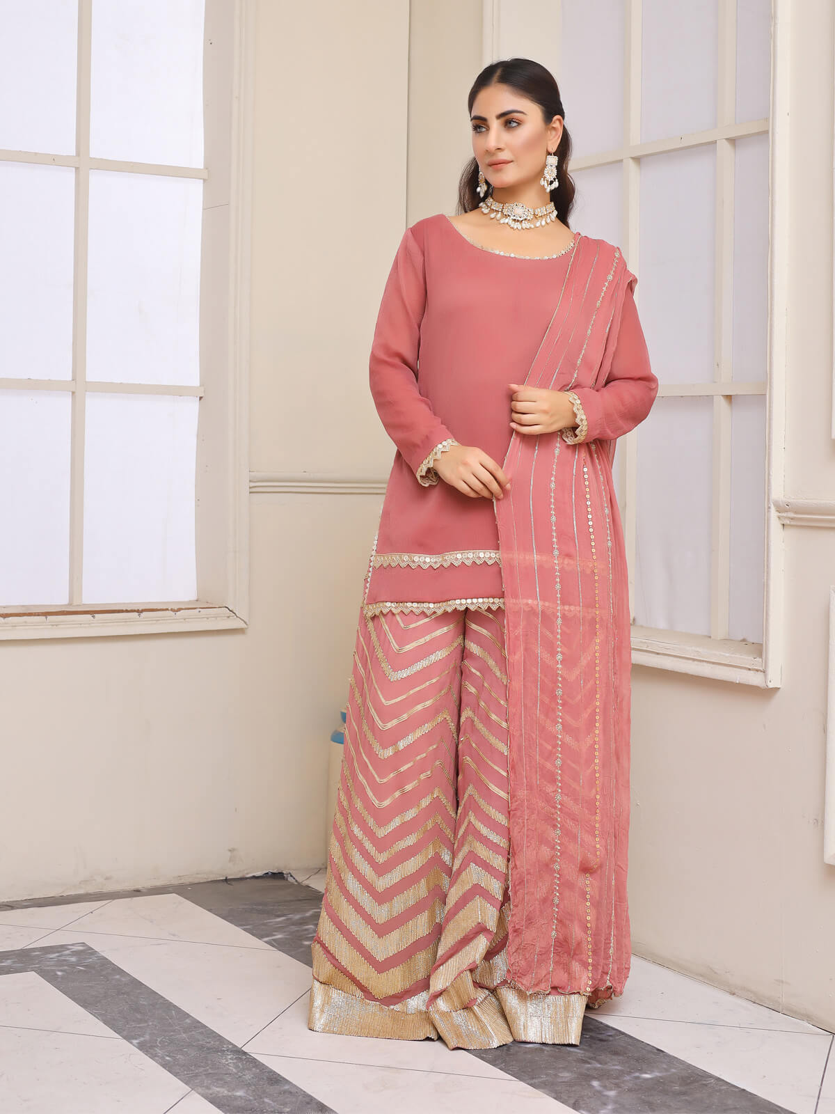 Sharara ensemble for sophisticated Eastern dresses." - LTL 7862366
