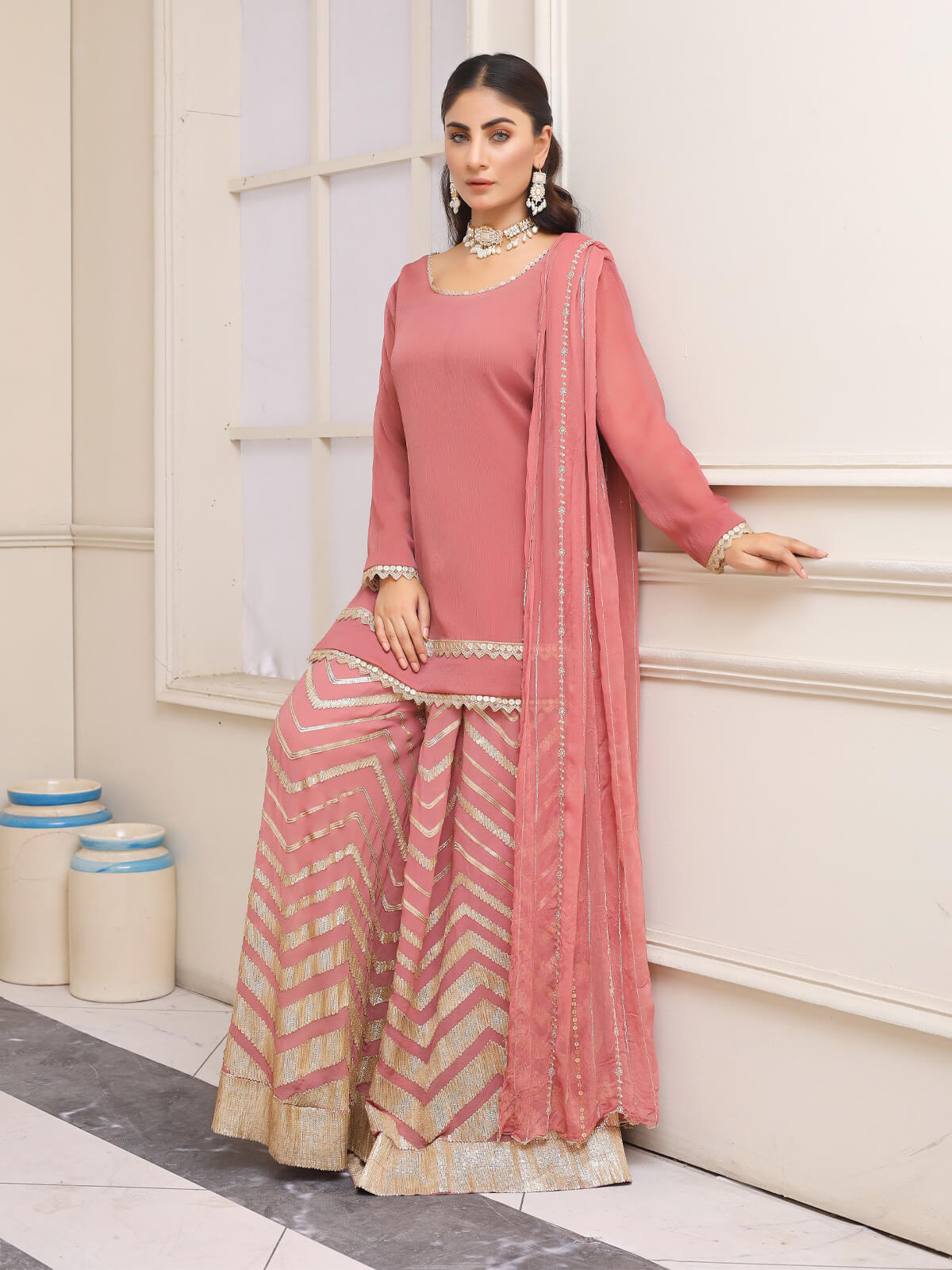 Sharara ensemble for sophisticated Eastern dresses." - LTL 7862366