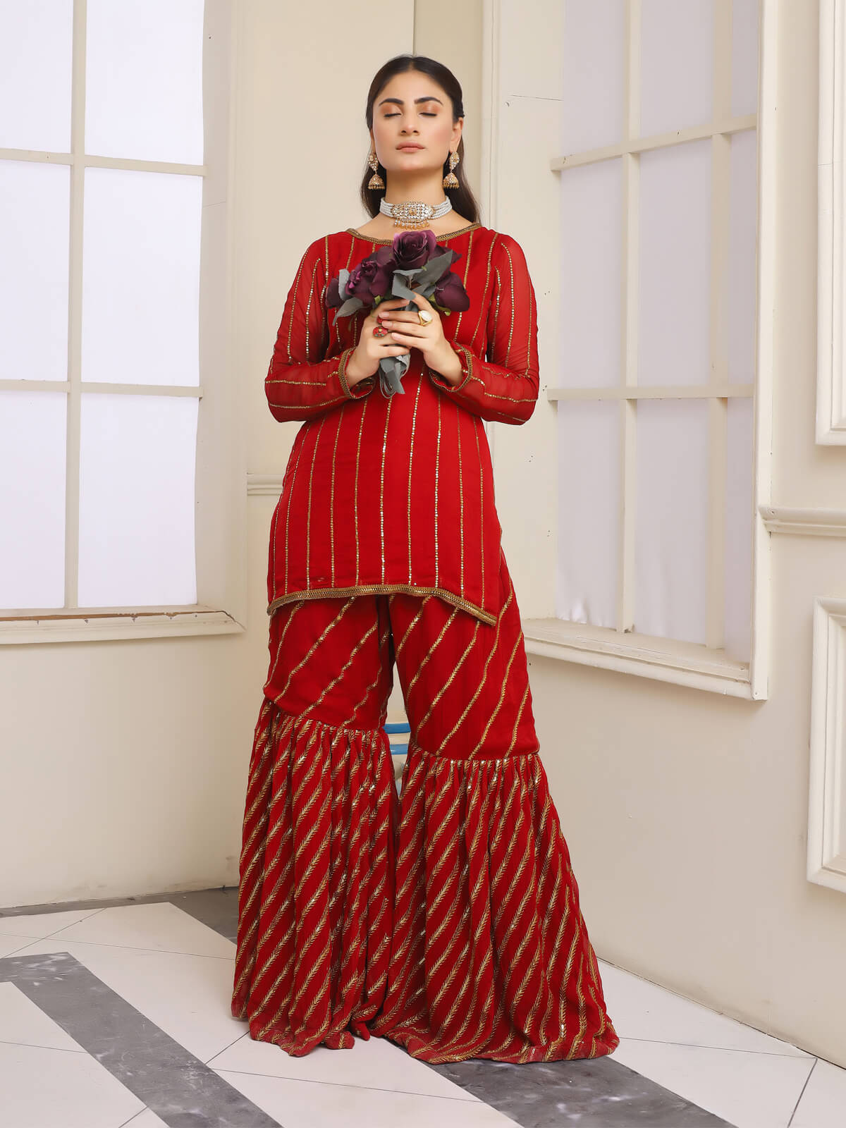 Sophisticated Garara ensemble for Eastern dresses - elevate style - LTL7862363