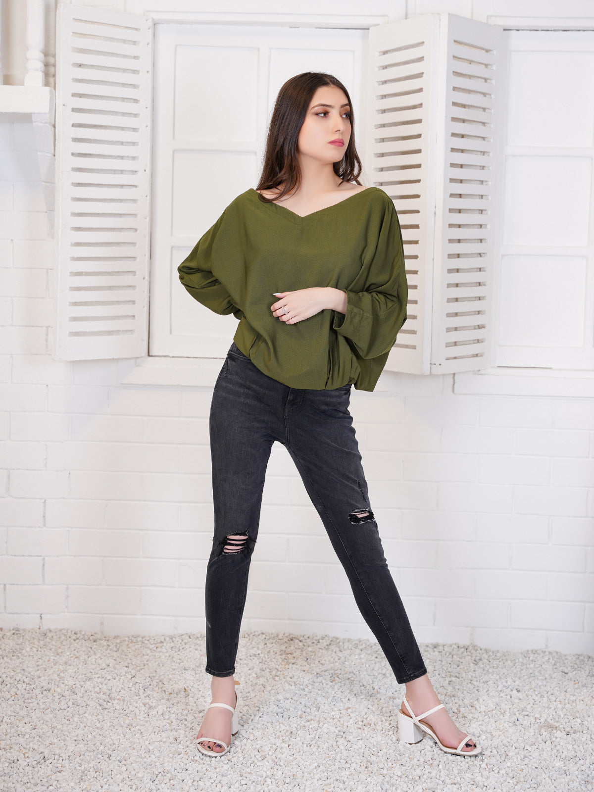Embrace elegance beautifully embellished texture Top LTL 7862252