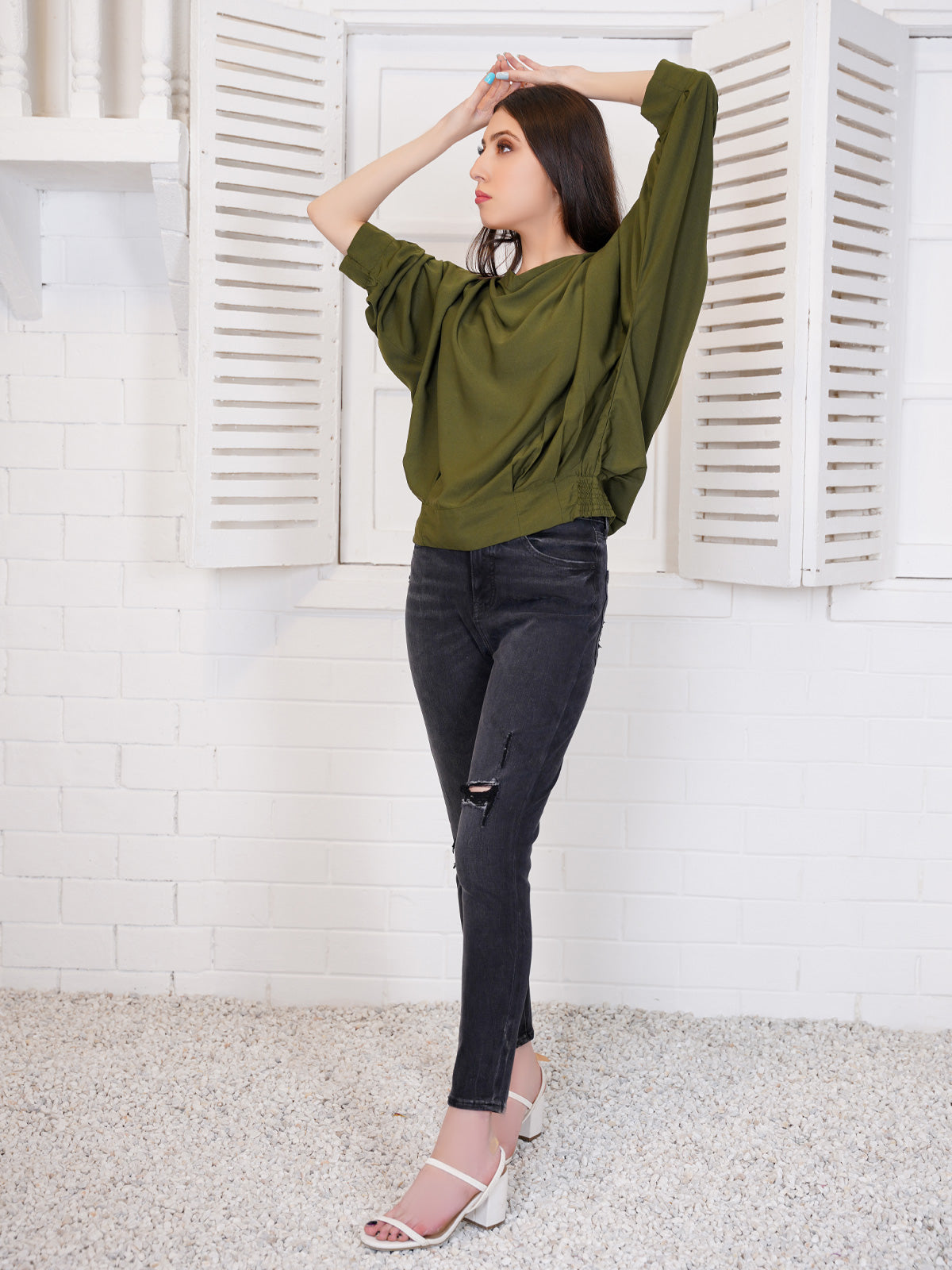 Embrace elegance beautifully embellished texture Top LTL 7862252