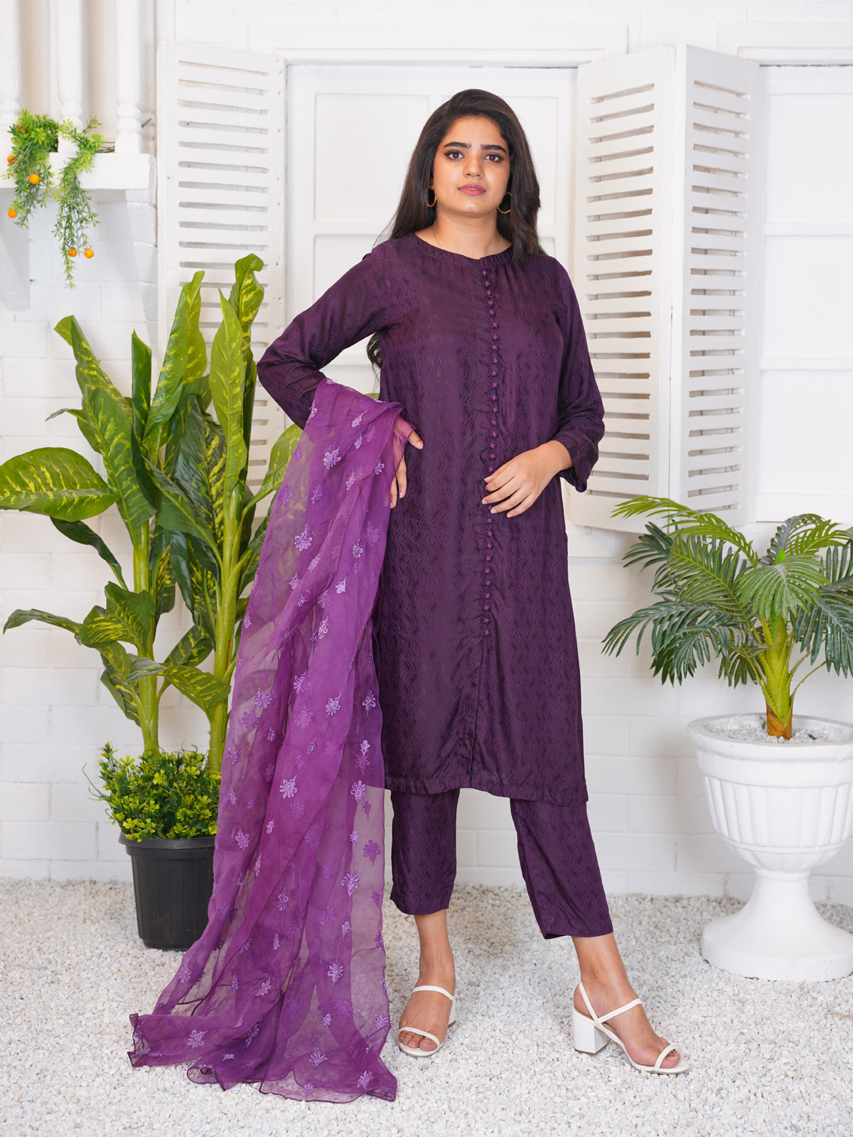 Elegant purple long shirt - a top women's choice." LTL 7862229