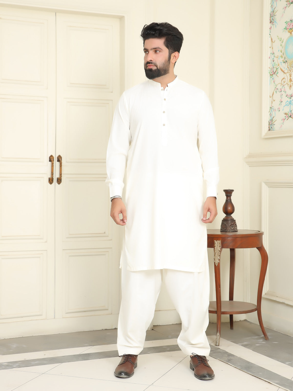 Luxury Men's Suit White Shalwar Kameez Collection - 7862312