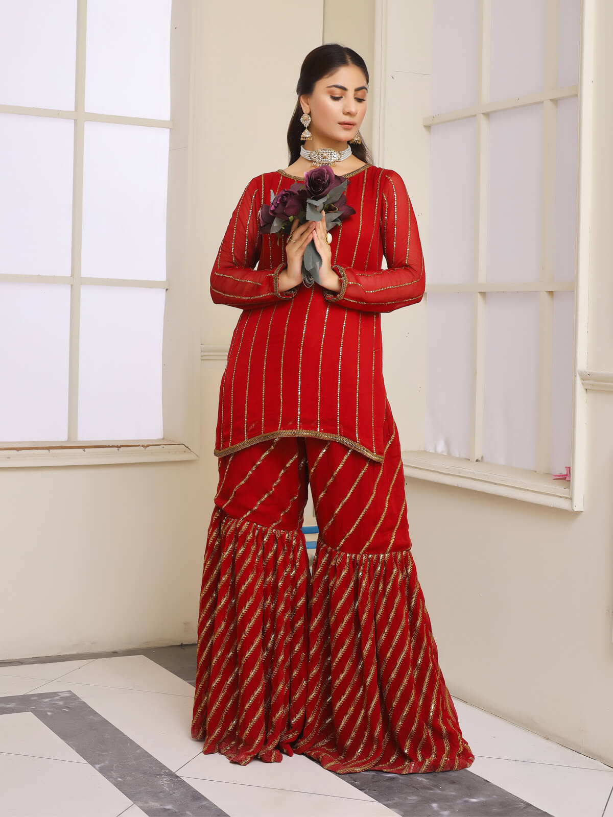 Sophisticated Garara ensemble for Eastern dresses - elevate style - LTL7862363